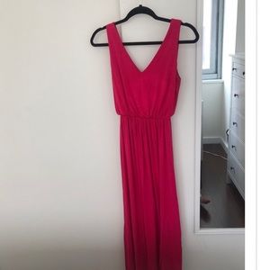 Bright pink maxi dress